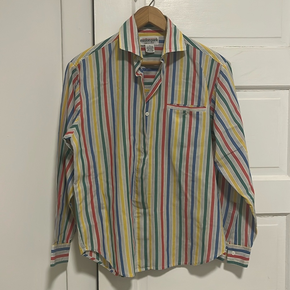 Vintage multicolored striped button up shirt